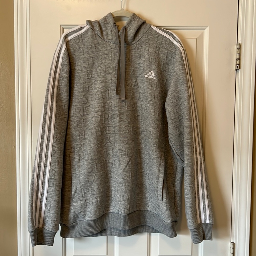 Adidas Three Stripes Embossed Hoodie